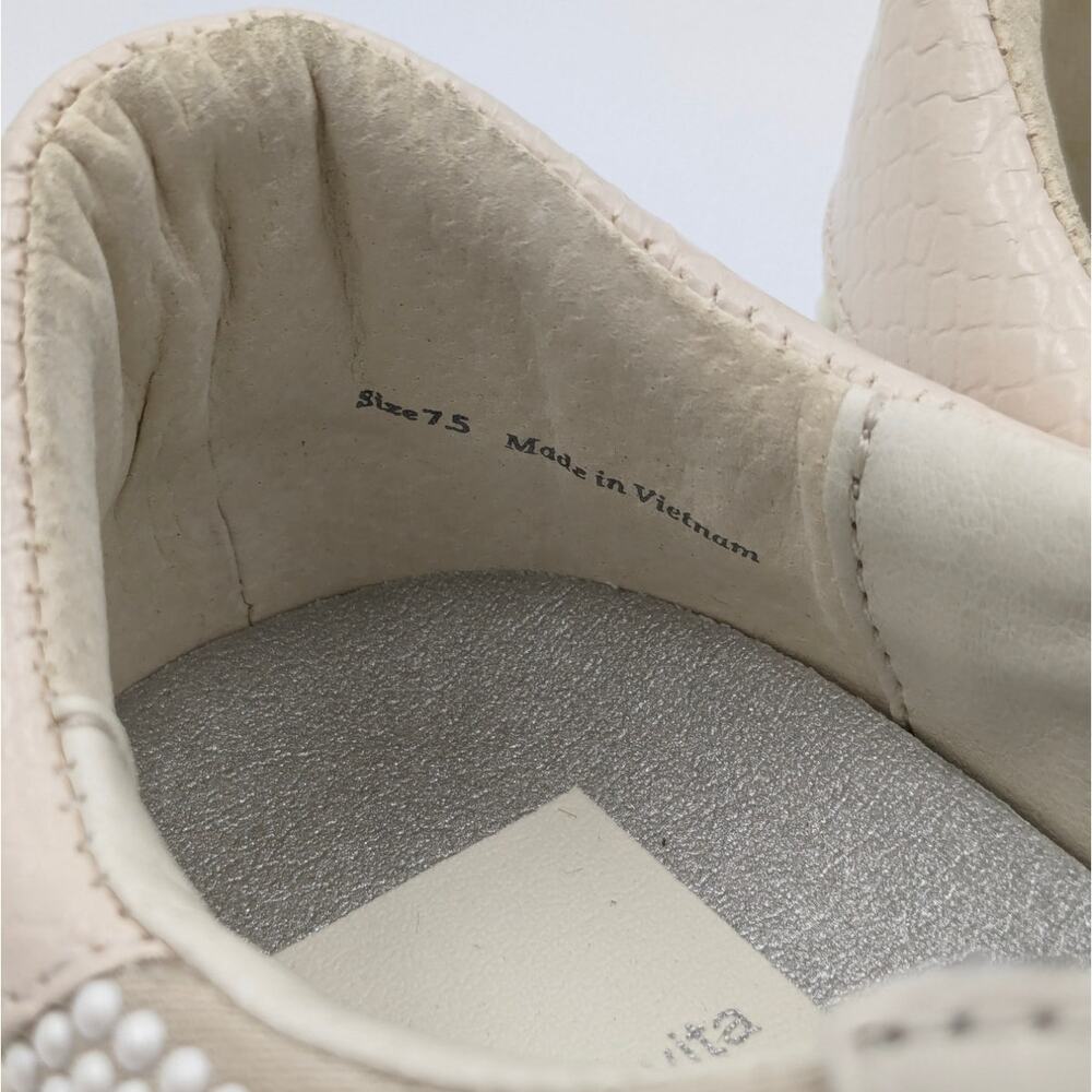 Dolce Vita Zina Crystal Sneakers Women's Low Top Leather Ivory Size US7.5 EU38 - Picture 8 of 8